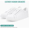 image:imageVepose Womens Walking Sneakers White Dressy Tennis Shoes with Arch Support Lace up Casual Low Top Fashion Travel ShoesWhiteleather