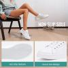 image:imageVepose Womens Walking Sneakers White Dressy Tennis Shoes with Arch Support Lace up Casual Low Top Fashion Travel ShoesWhiteleather