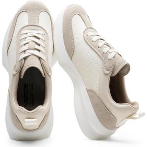 image:imageVepose Womens Fashion Sneakers 2026 Comfortable Lightweight Braided Casual Footwear with Arch Support 8216 Lace up Tennis Walking Shoes for Daily WearBeige Pu8216sneakers