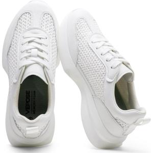 image:imageVepose Womens Fashion Sneakers 2026 Comfortable Lightweight Braided Casual Footwear with Arch Support 8216 Lace up Tennis Walking Shoes for Daily WearWhite8216sneakers