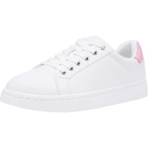 image:imageVepose Womens Walking Sneakers White Dressy Tennis Shoes with Arch Support Lace up Casual Low Top Fashion Travel ShoesAwhite Pink8003