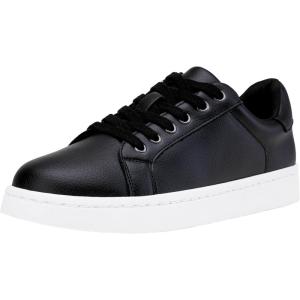 image:imageVepose Womens Walking Sneakers White Dressy Tennis Shoes with Arch Support Lace up Casual Low Top Fashion Travel ShoesBlack