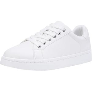 image:imageVepose Womens Walking Sneakers White Dressy Tennis Shoes with Arch Support Lace up Casual Low Top Fashion Travel ShoesWhite