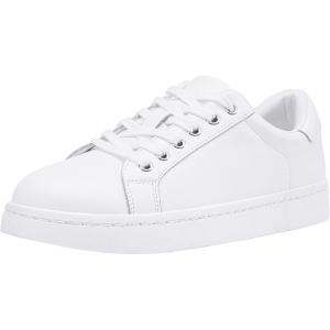 image:imageVepose Womens Walking Sneakers White Dressy Tennis Shoes with Arch Support Lace up Casual Low Top Fashion Travel ShoesWhiteleather