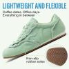 image:imageVepose Womens Casual Dressy Retro Gat Fashion Sneakers Square Toe Suede Woven Raffia Lace Walking Tennis Shoes Comfortable Cute Memory Foam Lightweight Everyday Travel 8205Green Suede