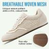 image:imageVepose Womens Casual Dressy Retro Gat Fashion Sneakers Square Toe Suede Woven Raffia Lace Walking Tennis Shoes Comfortable Cute Memory Foam Lightweight Everyday Travel 8205Beige Woven