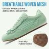 image:imageVepose Womens Casual Dressy Retro Gat Fashion Sneakers Square Toe Suede Woven Raffia Lace Walking Tennis Shoes Comfortable Cute Memory Foam Lightweight Everyday Travel 8205Green Woven