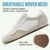image:imageVepose Womens Casual Dressy Retro Gat Fashion Sneakers Square Toe Suede Woven Raffia Lace Walking Tennis Shoes Comfortable Cute Memory Foam Lightweight Everyday Travel 8205Whitegrey Woven