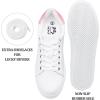 image:imageVepose Womens Casual Fashion Sneakers Memory Foam Cute Tennis Shoes Low Top Lace Up Comfortable Walking Footwear for Everyday Work Travel 8002A8002white Pink