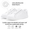image:imageVepose Womens Casual Fashion Sneakers Memory Foam Cute Tennis Shoes Low Top Lace Up Comfortable Walking Footwear for Everyday Work Travel 8002Leather Sneakers8002lwhite