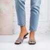 image:imageVepose Womens Low Chunky Heel 22 Inch Sandals Square Open Toe Dress 6109 Sandals Comfortable SlipOn Design with Rhinestones Sexy Evening Party ShoesBlack01