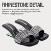 image:imageVepose Womens Low Chunky Heel 22 Inch Sandals Square Open Toe Dress 6109 Sandals Comfortable SlipOn Design with Rhinestones Sexy Evening Party ShoesBlack Rhinestone