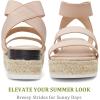 image:imageVepose Womens Platform Sandals Wedge Espadrilles 22 Inch Elastic Strap Open Toe Comfortable Cute Sandalias Dressy Summer Vacation Casual Beach Work Wedding 876Cute Espadrilles876blush