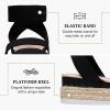 image:imageVepose Womens Platform Sandals Wedge Espadrilles 22 Inch Elastic Strap Open Toe Comfortable Cute Sandalias Dressy Summer Vacation Casual Beach Work Wedding 876Cute Espadrilles876black