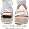 image:imageVepose Womens Platform Sandals Wedge Espadrilles 22 Inch Elastic Strap Open Toe Comfortable Cute Sandalias Dressy Summer Vacation Casual Beach Work Wedding 876Cute Espadrilles876white