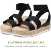 image:imageVepose Womens Platform Sandals Wedge Espadrilles 22 Inch Elastic Strap Open Toe Comfortable Cute Sandalias Dressy Summer Vacation Casual Beach Work Wedding 876Cute Espadrilles876black