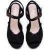 image:imageVepose Womens Wedge Sandals Peep Toe 33 Inch High Heel Platform Espadrilles Dressy Comfortable Summer Vacation Trendy Ankle Strap Buckle Shoes Work Wedding 880High Wedge880black