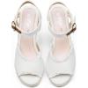 image:imageVepose Womens Wedge Sandals Peep Toe 33 Inch High Heel Platform Espadrilles Dressy Comfortable Summer Vacation Trendy Ankle Strap Buckle Shoes Work Wedding 880High Wedge880white