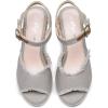 image:imageVepose Womens Wedge Sandals Peep Toe 33 Inch High Heel Platform Espadrilles Dressy Comfortable Summer Vacation Trendy Ankle Strap Buckle Shoes Work Wedding 880High Wedge880grey
