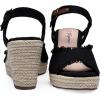 image:imageVepose Womens Wedge Sandals Peep Toe 33 Inch High Heel Platform Espadrilles Dressy Comfortable Summer Vacation Trendy Ankle Strap Buckle Shoes Work Wedding 880High Wedge880black