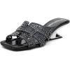 image:imageVepose Womens Low Chunky Heel 22 Inch Sandals Square Open Toe Dress 6109 Sandals Comfortable SlipOn Design with Rhinestones Sexy Evening Party ShoesBlack