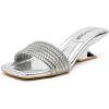 image:imageVepose Womens Low Chunky Heel 22 Inch Sandals Square Open Toe Dress 6109 Sandals Comfortable SlipOn Design with Rhinestones Sexy Evening Party ShoesSilver Rhinestone