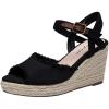 image:imageVepose Womens Wedge Sandals Peep Toe 33 Inch High Heel Platform Espadrilles Dressy Comfortable Summer Vacation Trendy Ankle Strap Buckle Shoes Work Wedding 880High Wedge880black