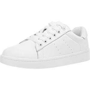 image:imageVepose Womens Casual Fashion Sneakers Memory Foam Cute Tennis Shoes Low Top Lace Up Comfortable Walking Footwear for Everyday Work Travel 8002Leather Sneakers8002lwhite