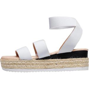 image:imageVepose Womens Platform Sandals Wedge Espadrilles 22 Inch Elastic Strap Open Toe Comfortable Cute Sandalias Dressy Summer Vacation Casual Beach Work Wedding 876Cute Espadrilles876white