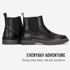 image:imageVEPOSE Womens Chelsea Boots 9519 Slip on Platform Chunky Heel Round Toe Ankle Boot with Elastic BandBlackchelsea Boots9519