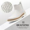 image:imageVEPOSE Womens Chelsea Boots 9519 Slip on Platform Chunky Heel Round Toe Ankle Boot with Elastic BandBone Cloud Greychelsea Boots9519