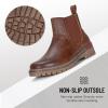 image:imageVEPOSE Womens Chelsea Boots 9519 Slip on Platform Chunky Heel Round Toe Ankle Boot with Elastic BandBrownchelsea Boots9519