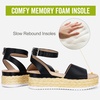 image:imageVepose Womens Platform Wedge Sandals Open Toe 23 Inch Espadrilles Dressy Comfortable Summer Vacation Trendy Ankle Strap Buckle Shoes Work Wedding 400AEspadrilles400ablack Pu