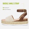 image:imageVepose Womens Platform Wedge Sandals Open Toe 23 Inch Espadrilles Dressy Comfortable Summer Vacation Trendy Ankle Strap Buckle Shoes Work Wedding 400AEspadrilles400anatural
