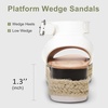 image:imageVepose Womens Platform Wedge Sandals Open Toe 23 Inch Espadrilles Dressy Comfortable Summer Vacation Trendy Ankle Strap Buckle Shoes Work Wedding 400AEspadrilles400awhite Pu