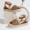 image:imageVepose Womens Platform Wedge Sandals Open Toe 23 Inch Espadrilles Dressy Comfortable Summer Vacation Trendy Ankle Strap Buckle Shoes Work Wedding 400ASummer Sandal400abrown