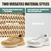 image:imageVepose Womens Lightweight Platform Sneakers Chunky Casual Tennis Shoes Memory Foam Non Slip Suede Raffia PU Lace Up Everyday Walking Travel Office 8216White Grey Pu Pu Suede