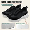 image:imageVepose Womens Lightweight Platform Sneakers Chunky Casual Tennis Shoes Memory Foam Non Slip Suede Raffia PU Lace Up Everyday Walking Travel Office 8216Black Pu Suede