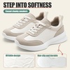 image:imageVepose Womens Lightweight Platform Sneakers Chunky Casual Tennis Shoes Memory Foam Non Slip Suede Raffia PU Lace Up Everyday Walking Travel Office 8216Beige Pu Suede