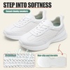 image:imageVepose Womens Lightweight Platform Sneakers Chunky Casual Tennis Shoes Memory Foam Non Slip Suede Raffia PU Lace Up Everyday Walking Travel Office 8216White Raffia Suede