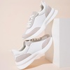 image:imageVepose Womens Lightweight Platform Sneakers Chunky Casual Tennis Shoes Memory Foam Non Slip Suede Raffia PU Lace Up Everyday Walking Travel Office 8216White Grey8216sneakers01