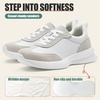 image:imageVepose Womens Lightweight Platform Sneakers Chunky Casual Tennis Shoes Memory Foam Non Slip Suede Raffia PU Lace Up Everyday Walking Travel Office 8216White Grey Pu Pu Suede