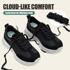 image:imageVepose Womens Lightweight Platform Sneakers Chunky Casual Tennis Shoes Memory Foam Non Slip Suede Raffia PU Lace Up Everyday Walking Travel Office 8216Black Pu Suede