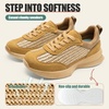 image:imageVepose Womens Lightweight Platform Sneakers Chunky Casual Tennis Shoes Memory Foam Non Slip Suede Raffia PU Lace Up Everyday Walking Travel Office 8216Brown Raffia Suede