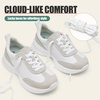 image:imageVepose Womens Lightweight Platform Sneakers Chunky Casual Tennis Shoes Memory Foam Non Slip Suede Raffia PU Lace Up Everyday Walking Travel Office 8216White Grey Pu Pu Suede