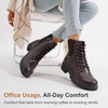 image:imageVepose Womens 916 Ankle Boots Combat Lace up Short Booties with Inside ZipperDark Tan