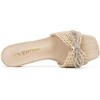 image:imageVepose Womens Embellished Woven Raffia Heeled Sandals Approx 3 Inch Flared Block Chunky Sculptural Slip on Mule Heels  Square Open Toe Business Casual Wedding Guest Shoes 6102Beige Bow