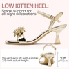image:imageVepose Womens Kitten Heels Sparkly Rhinestone Cluster Ankle Strap Sandals Comfortable Approx 3 Inch Low Heel Open Square Toe Dressy Prom Wedding Party Shoes 6119Gold