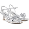 image:imageVepose Womens Kitten Heels Sparkly Rhinestone Cluster Ankle Strap Sandals Comfortable Approx 3 Inch Low Heel Open Square Toe Dressy Prom Wedding Party Shoes 6119Silver Pu