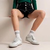 image:imageVepose Womens Retro GAT Sneakers Suede Raffia Fashion Trainers Removable Flap Square Toe Memory Foam Non Slip Casual Everyday Walking Tennis Shoes Travel 8203White Grey01